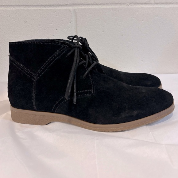 Franco Sarto black suede ankle boots booties lace ups - Picture 1 of 8